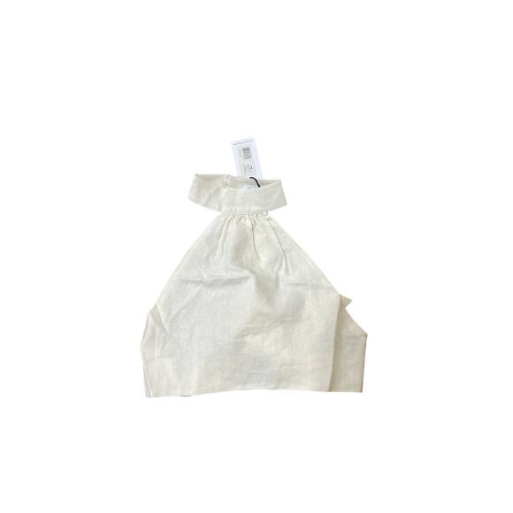 WeWoreWhat Revolve Linen Blend Whisper White Halter Top  Size‎ XS - Picture 6 of 7